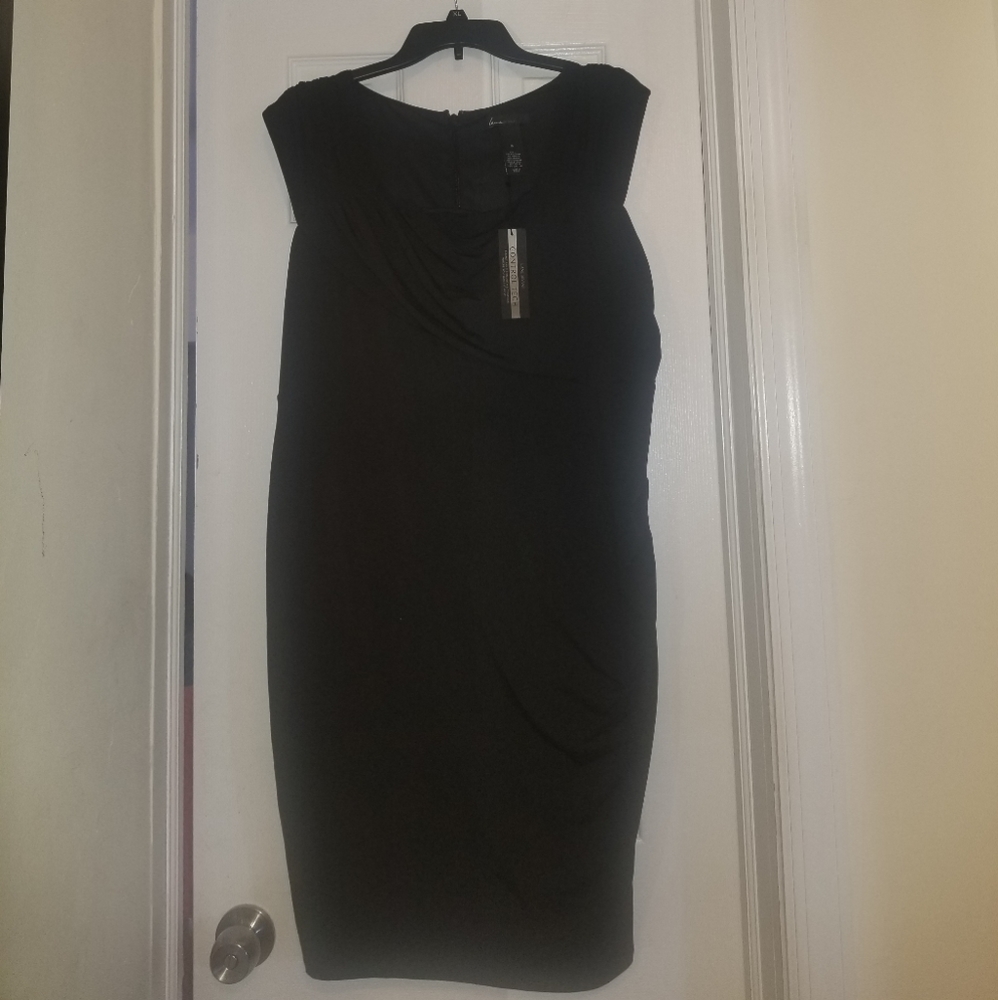Black Cocktail Dress with Control Tech